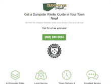 Tablet Screenshot of dumpstercheap.com